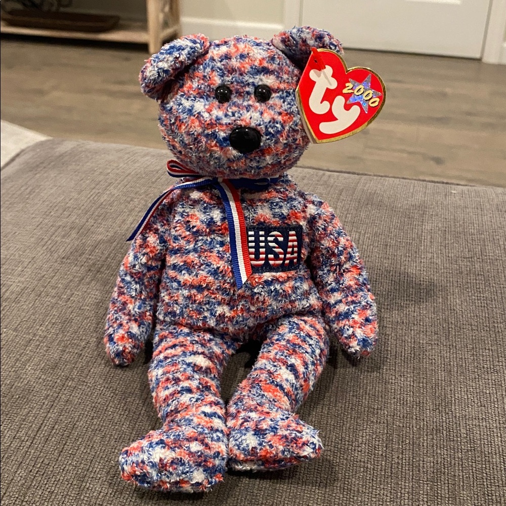 TY Beanie Baby - USA Bear - NEW WITH TAGS!   vintage toys toy plush kids stuffed